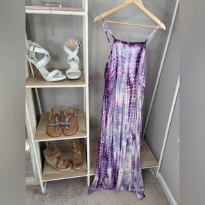 Purple tie dye long dress